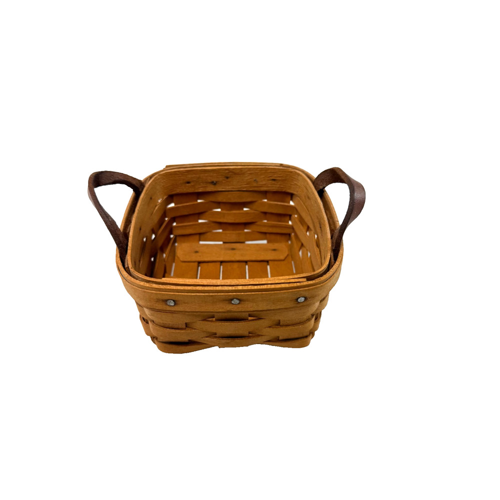 1993 Longaberger Sweet Basil Basket 5"L x 5"W x 2.5"H Made in USA